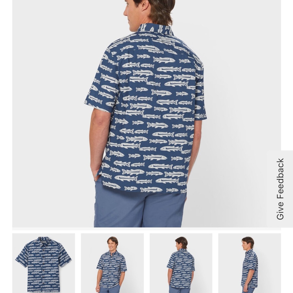 NWT Duluth Trading Co Men’s 3XL Action Shirt Blue Alligator Print Short Sleeve - Picture 6 of 8